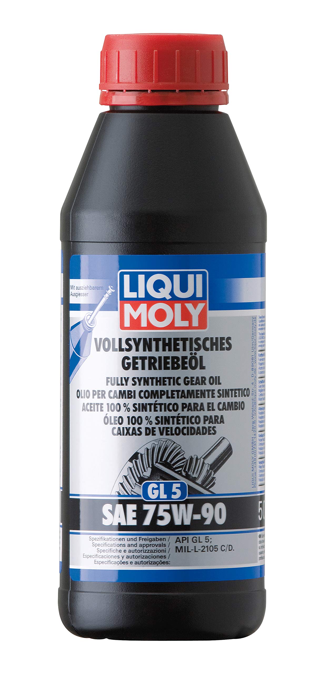 6X Original Liqui Moly 500ml Vollsynthetisches Getriebeöl (GL5) SAE 75W-90 1413
