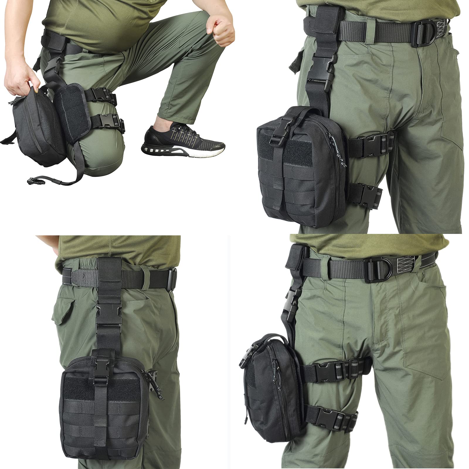 Drop Leg Medical Bag Tactical Rip-Away EMT Medical First Aid Lifesaving Pouch1000D Nylon First Aid Pouch, Big Capacity EMT Pouch Utility, Military First Aid Pouch