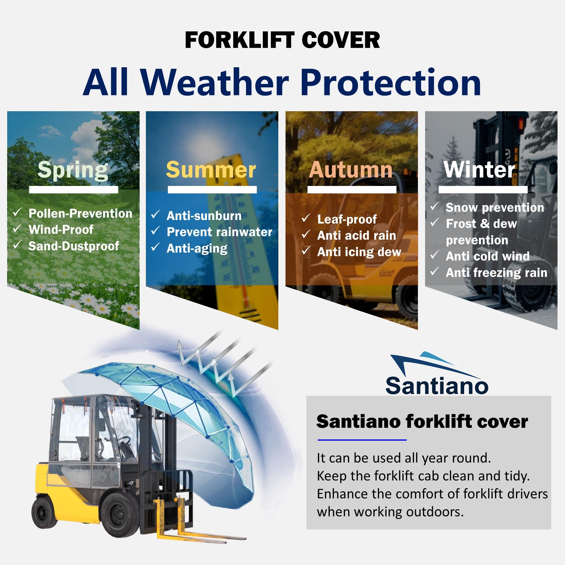Forklift Cover - All Weather, Waterproof Protection -3