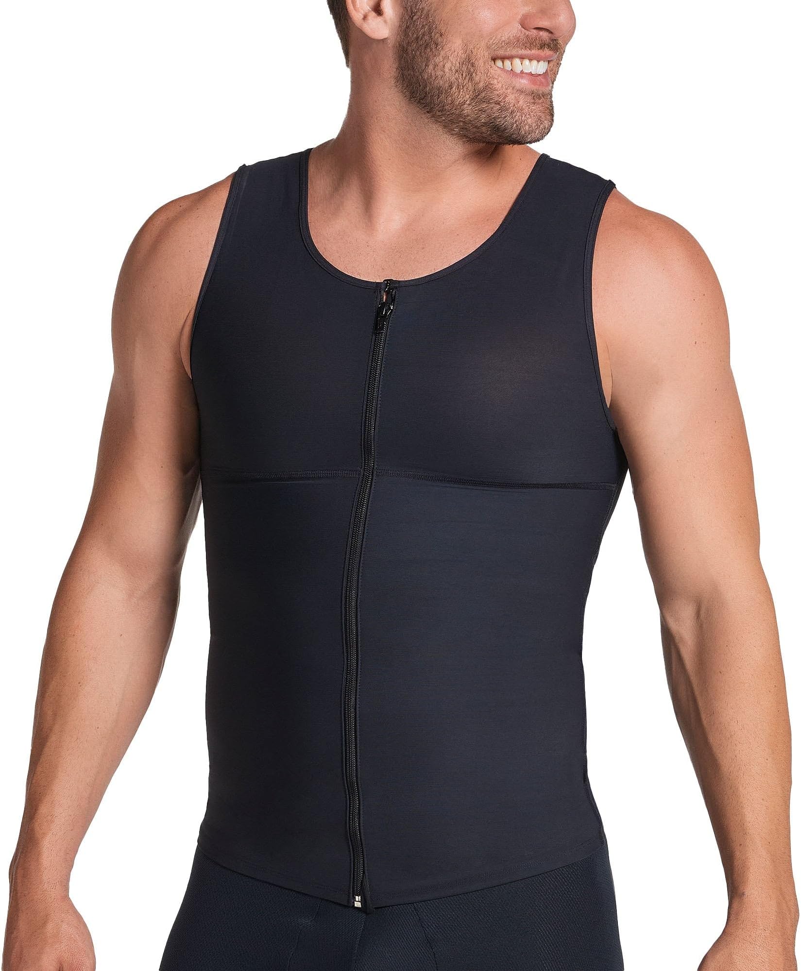 Leo メンズ 腹筋 スリミングボディーシェイパー 背面サポート付き US サイズ: XX-Large カラー: ブラック