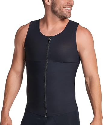 Leo Mens Shapewear Tummy Control Compression Vest for Men Body Shaper Undershirt, Back Support & Posture Corrector