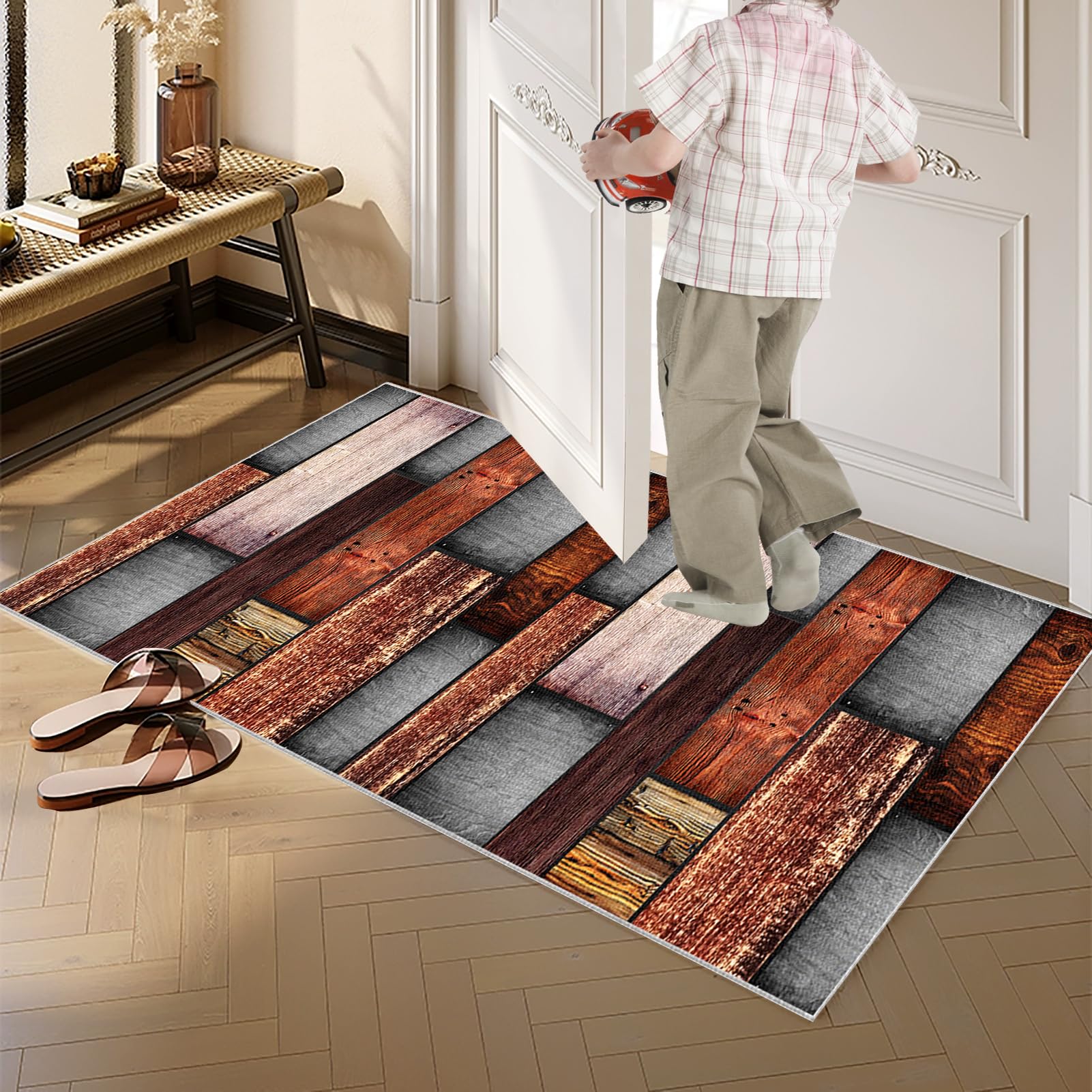 Dywan do przedpokoju długi 70 x 250 cm antypoślizgowy dywanik chodnik dywaniki nadające się do prania dywan kuchnia chłonny zmywalny dywan przedpokój wejście do korytarza kuchnia drzwi salon sypialnia