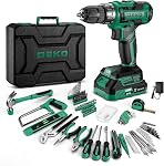 Power Drill Tool Set Kit：DEKOPRO Tools Sets Combo Box Set with 8V Cordless Electric Drill Driver for Home Basic Repair, Household Starter Kit Case