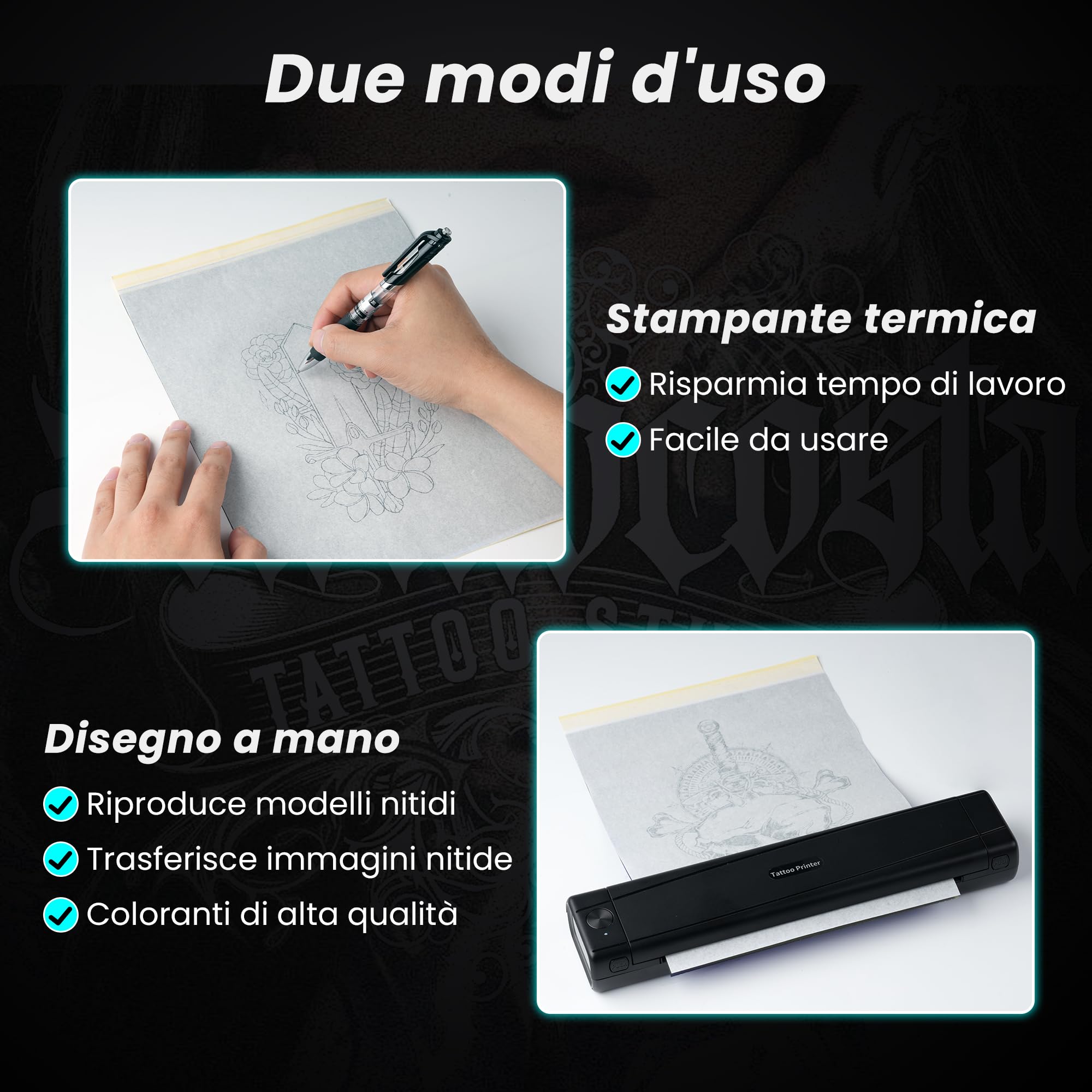 MHT-500 Carta Di Trasferimento Del Tatuaggio Di Alta Qualità A4 Dimensioni Spirito Master Tatuaggio Carta Termica Stencil Carta Fotocopiatrice Per Kit Tatuaggio - Foto 11