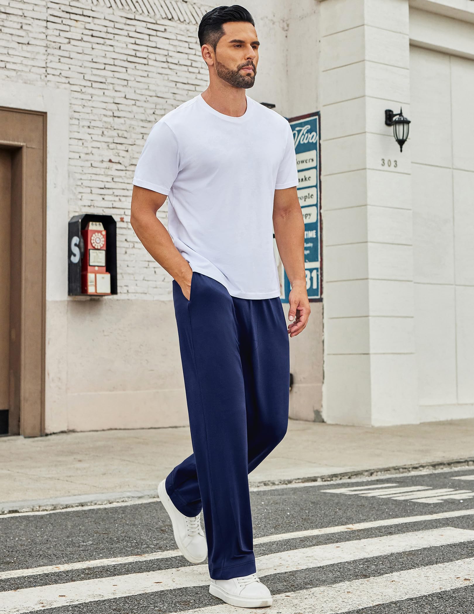 Ekouaer Pantalones De Pijama Cómodos Para Hombre Pantalones De Pijama Para Hombre Pantalone Largos Y Relajantes Estar Por Casa Con Bolsillos S-XXL