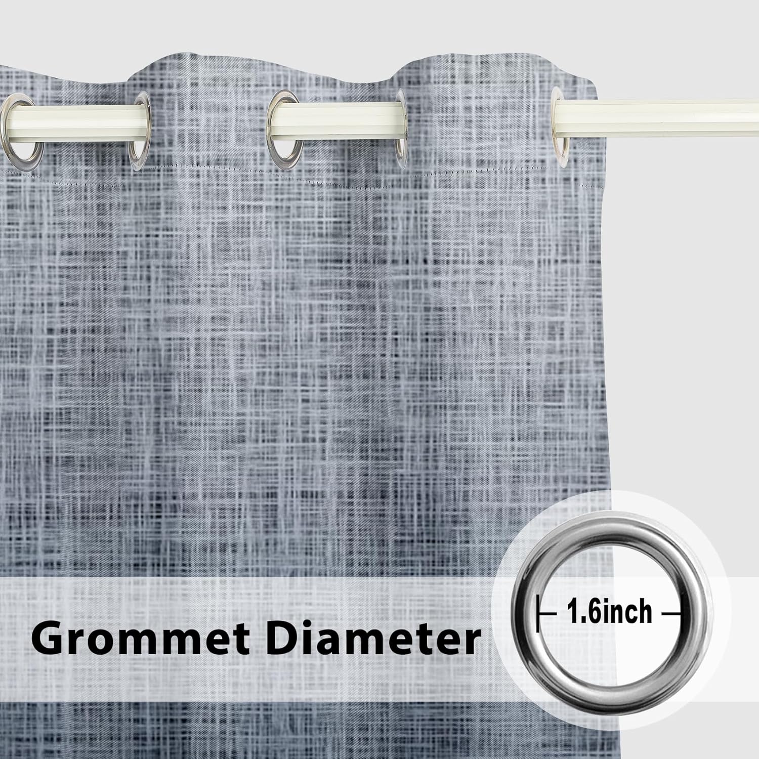 AOFOTO Gradient Blue Blackout Curtains 84 inch Long, Room Darkening Thermal Insulated Energy Saving 2 Panels Window Drapes for Living Room Bedroom 52x84 Inch