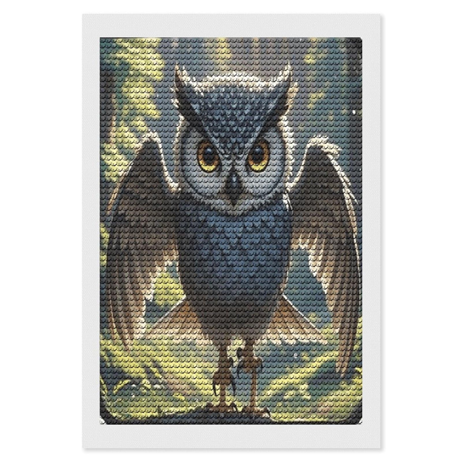 FekiLoot Anime Owl Paint by Numbers Kit for Adults Beginner DIY Diamond Dots Paintings Round Full Drill Diamond Art Kits Picture Diamond Art Painting Kits for Home Decor 8"x12"