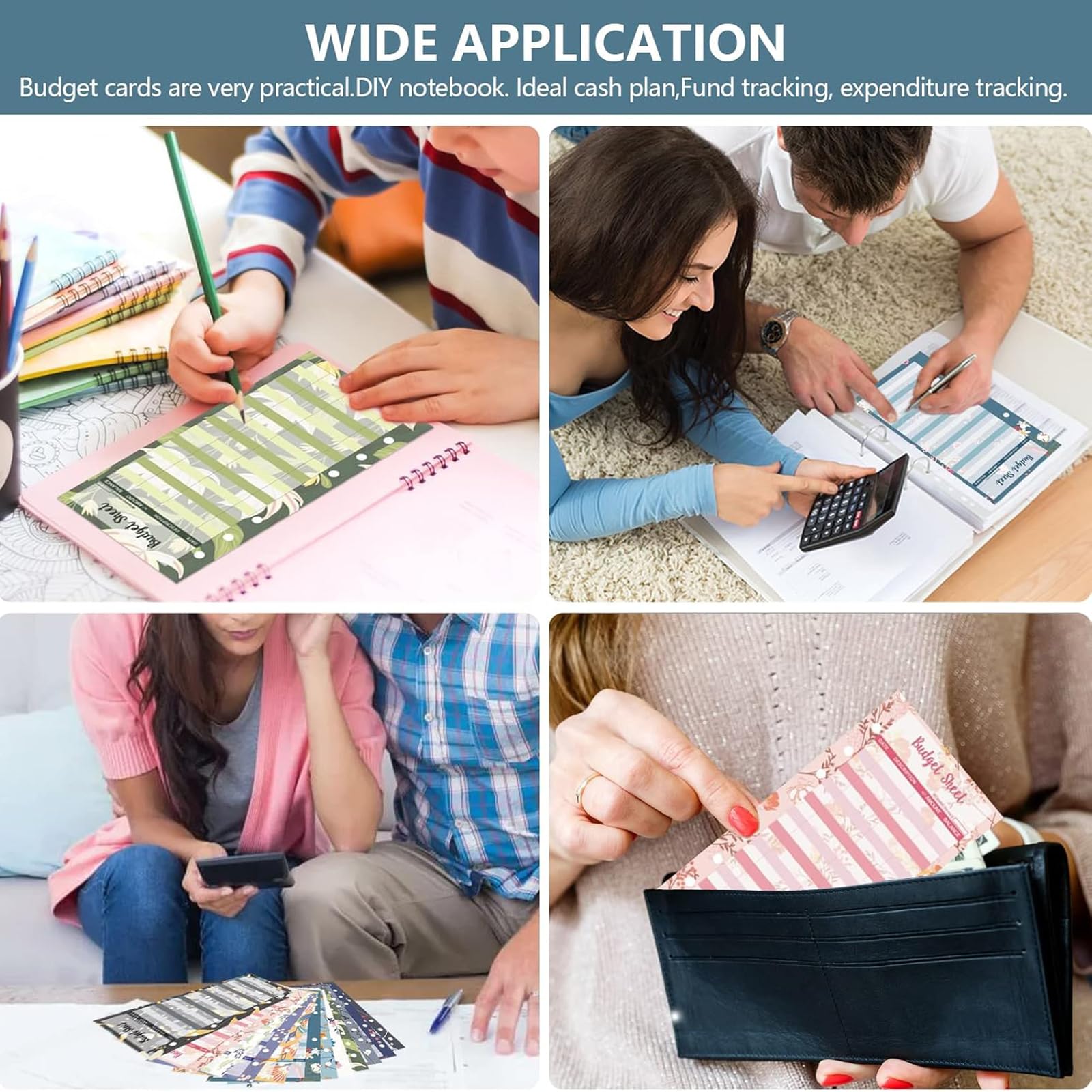 SURALIN 36PCS Accessoires de Planificateur Budgétaire Budget A6 Cartes de Résumé en Papier