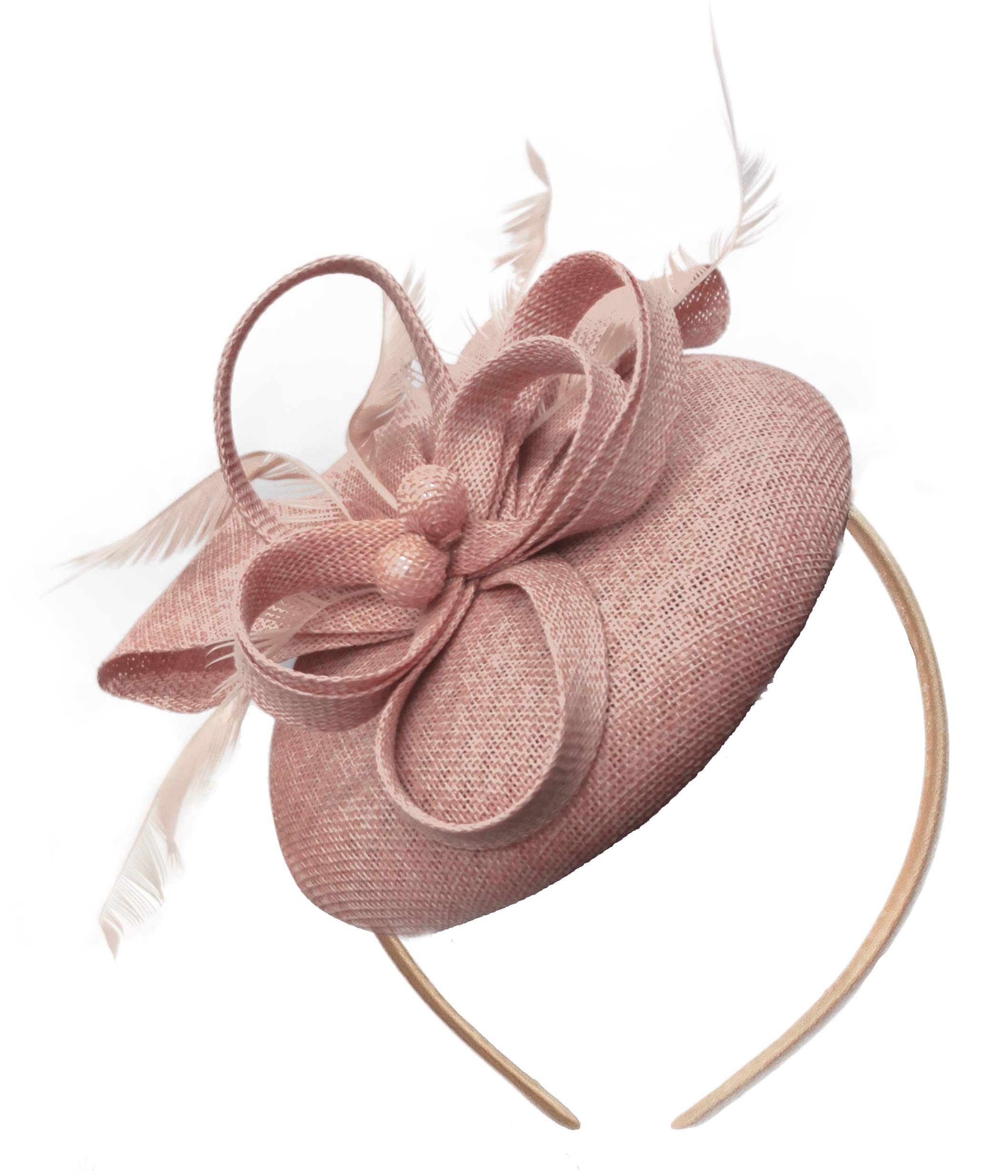 CapriliteBead Round Pillbox Loop Sinamay Headband Fascinator for Women Wedding Ascot Races