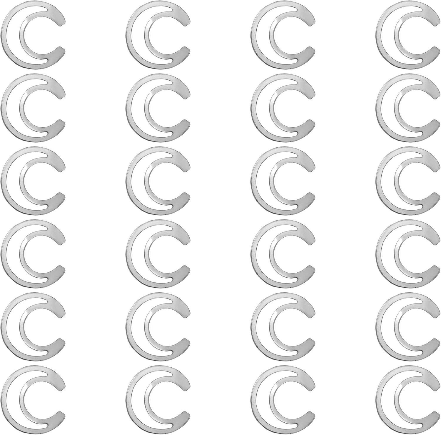 ImpressArt - Premium Metal Stamping Celestial Blanks for Metal Stamping and Jewelry Making (24 Pack) (1" Crescent w/Hole, Copper)