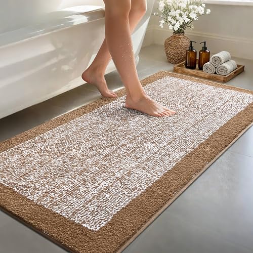 simpWalnut 48x24 Non-Slip Absorbent Bath Mat Coffee