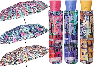 Ombrello Automatico fantasia con edifici tre colori 54 cm