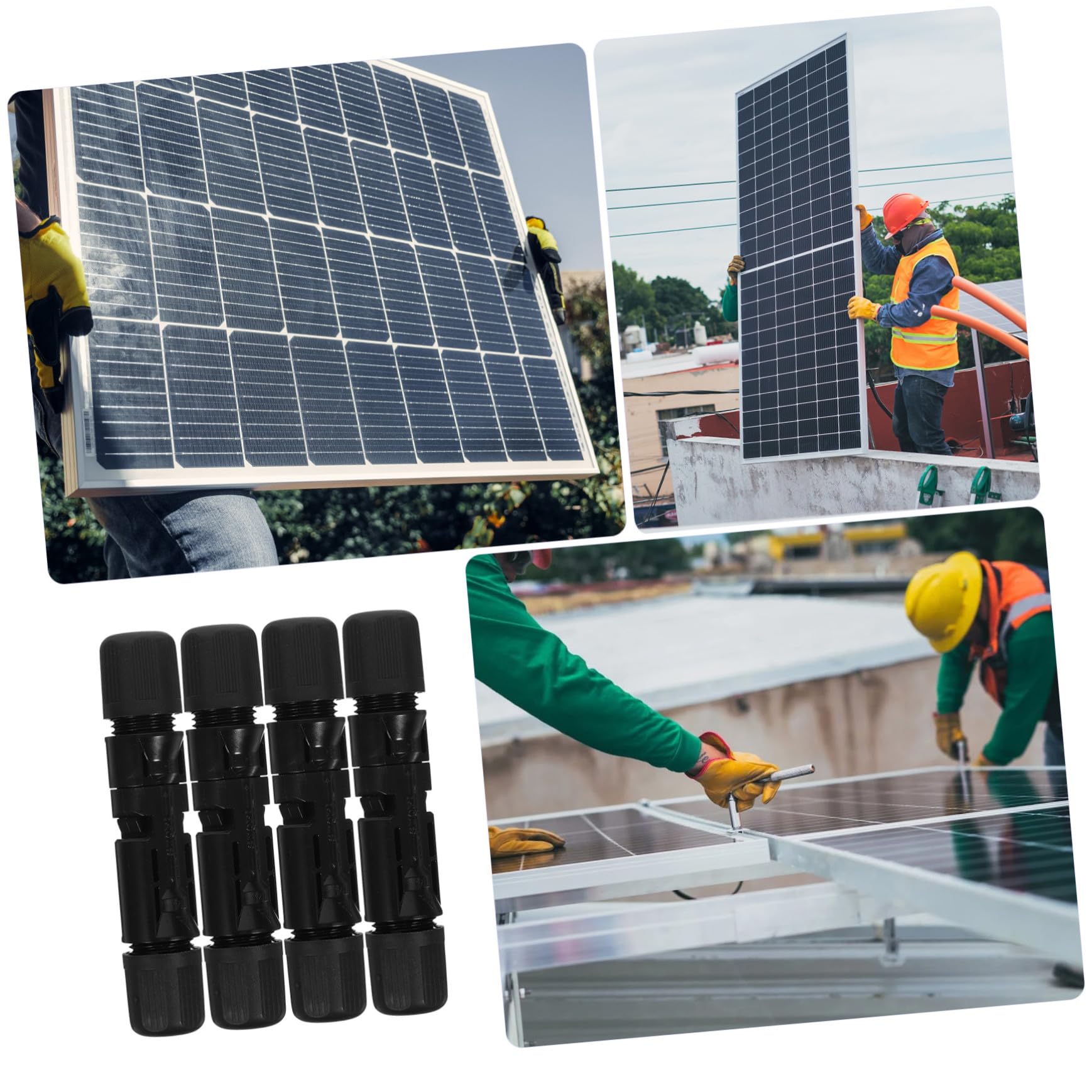 Photovoltaik Anschluss Steckverbinder Spritzwassergeschützt für Solarmodule und Plug And Play 6 Stück Schwarze aus Nylon und Kabelverbindungen im Außenbereich