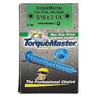 Vista 3 de Tornillos de mampostería TorqueMaster de 516" x 2-14" con cabezal de arandela hexagonal, 50 piezas, tornillos de hormigón, resistencia a