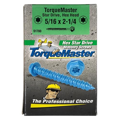 Miniatura 3 de Tornillos de mampostería TorqueMaster de 516" x 2-14" con cabezal de arandela hexagonal, 50 piezas, tornillos de hormigón, resistencia a la