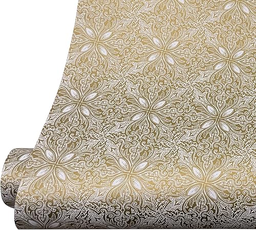 Miniatura 8 de Yifely 17.7x118.1 in Retro Vines Autoadhesivo Plástico Estante Cajón Revestimiento A Prueba de Humedad Estera de Almacenamiento