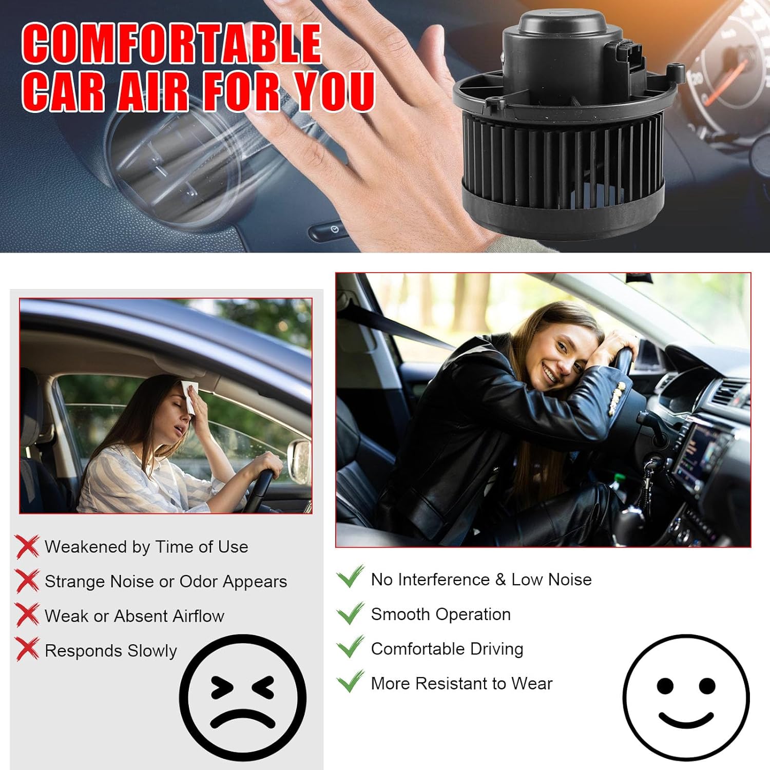 700211 AC Blower Motor with Fan Fits for 2006-2017 for Chevy Equinox, 2012-2015 for Captiva Sport, 2010-2017 for GMC Terrain, 2006-2009 for Pontiac Torrent, 2008-2010 for Saturn Vue