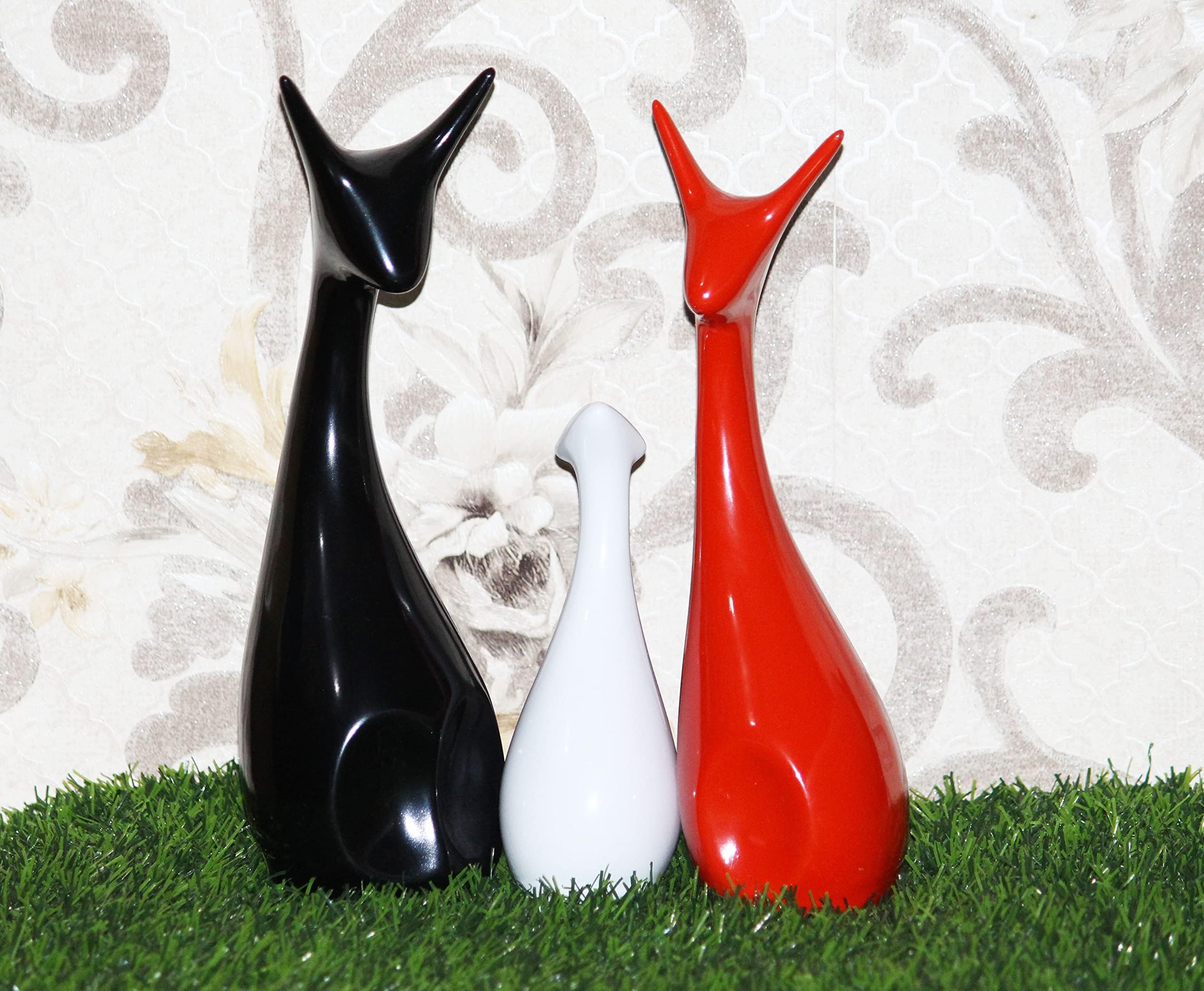 MISS PEACH Diwali Gift- Beautiful Home Decor Lucky Deer Family Statue Set Statues Matte Gloss Finish for Diwali Decoration Item for Home and Diwali Gifts,Set of 3, Standard,Multicolor