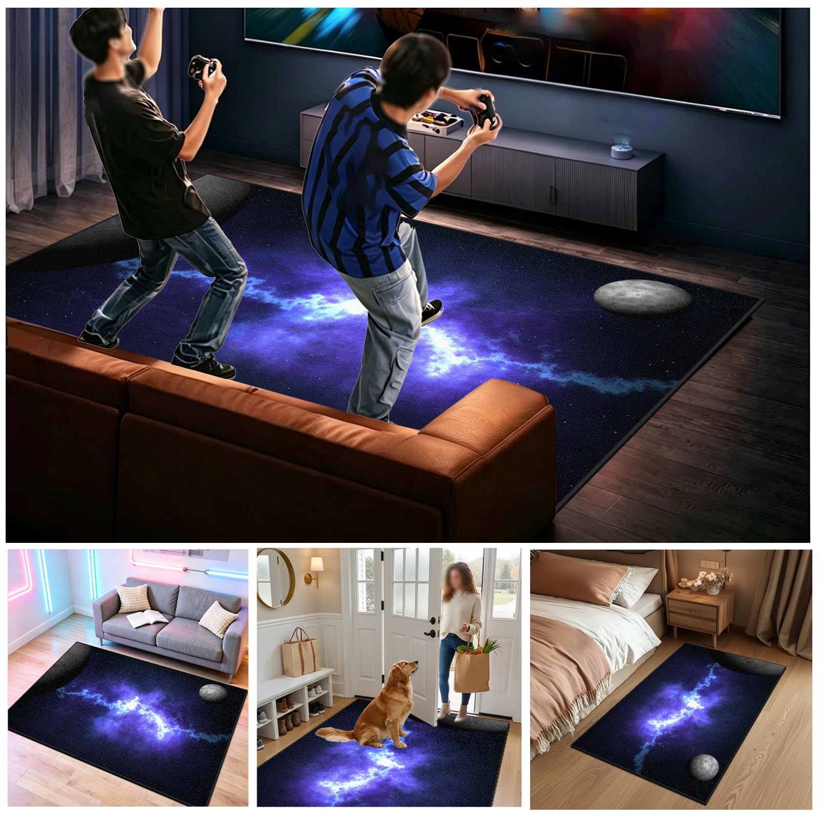 Tappeto Camera Ragazzo 3D Gaming Tappeti per Bambini Adolescenti Ragazzo Ragazze 130 x 190 cm Ragazzi Tappeti Camera da Letto Soggiorno Gaming Gamer Mat rug Salotto Bagno Cucina