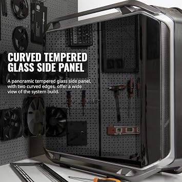 Cooler Master Cosmos C700M E-ATX Full-Tower, Curved Tempered Glass Panel, Riser Cable, Flexible Interior Layout, Diverse Liquid Cooling, Type-C, Customizable ARGB (MCC-C700M-MG5N-S00)