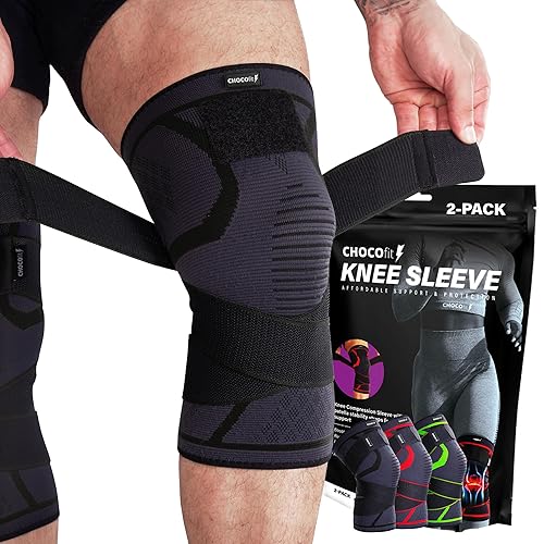 Rodilleras de compresión con correas para mujeres y hombres, paquete de 2 rodilleras para dolor de rodilla, soporte de rodilla para dolor de