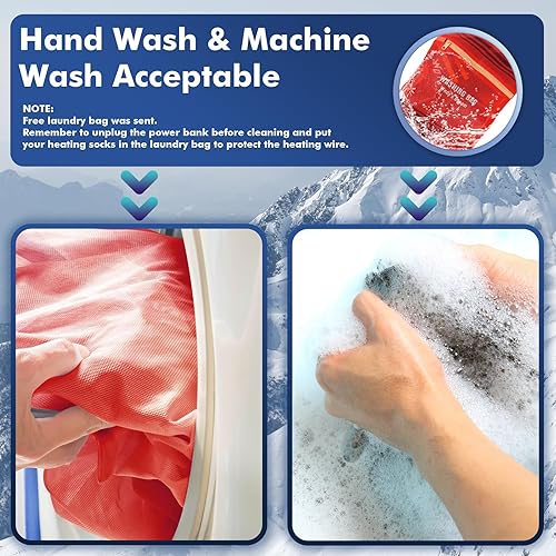 Vista 8 de Heated Socks for Men Women, Rechargeable Electric Heated Socks, 5000mAh Washable Heated Socks, Long Life Up to 65 °C, Large Heating Area Foot Warmer