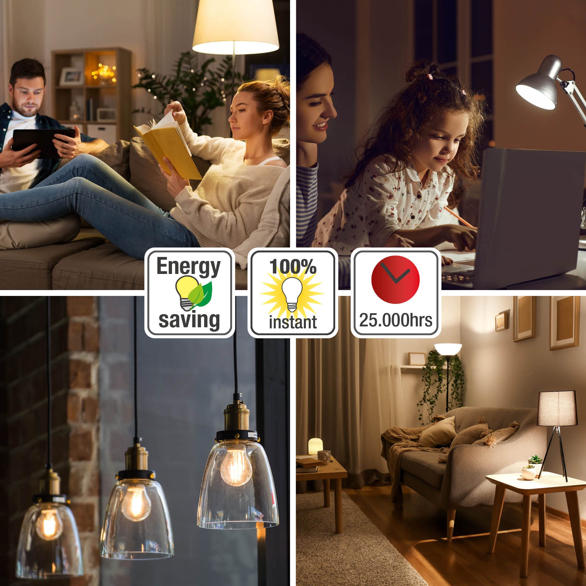 hellum LED Glühbirne E27 dimmbar, 5er, 7W warmweiß Lampe mit 806 Lumen und E27 Sockel LED Filament, Leuchtmittel ersetzt 60-Watt Glühbirne, 2700 Kelvin warmweiss Klar, 220100