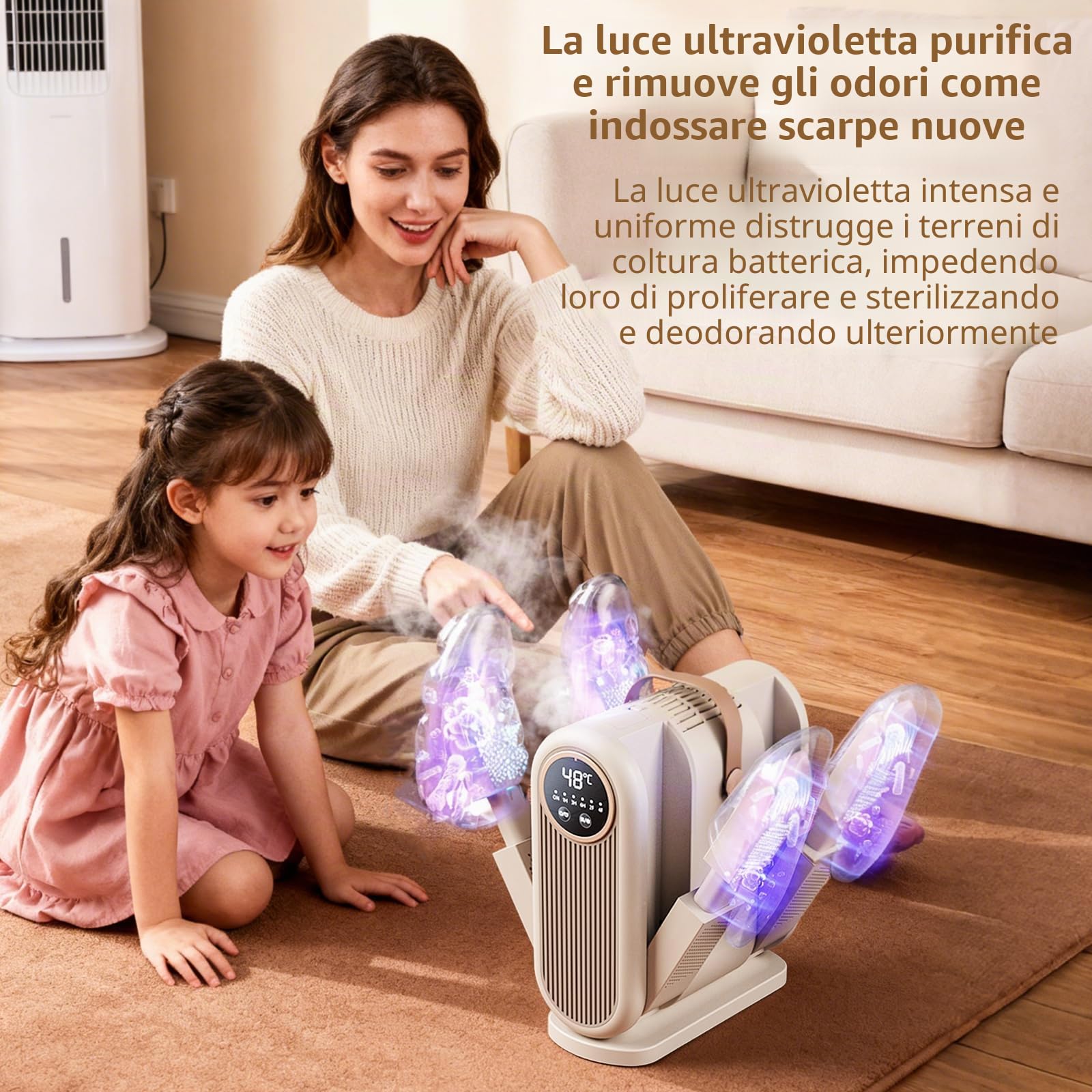 4 In 1 Asciugascarpe Elettrico Antibatterico, Timer 1/3/6H, 2 Impostazioni Di Velocità Del Vento, Asciugascarpe Portatile Per Sci, Adatto Per Scarpe, Guanti, Cappelli, Calzini E Scarpe Da
