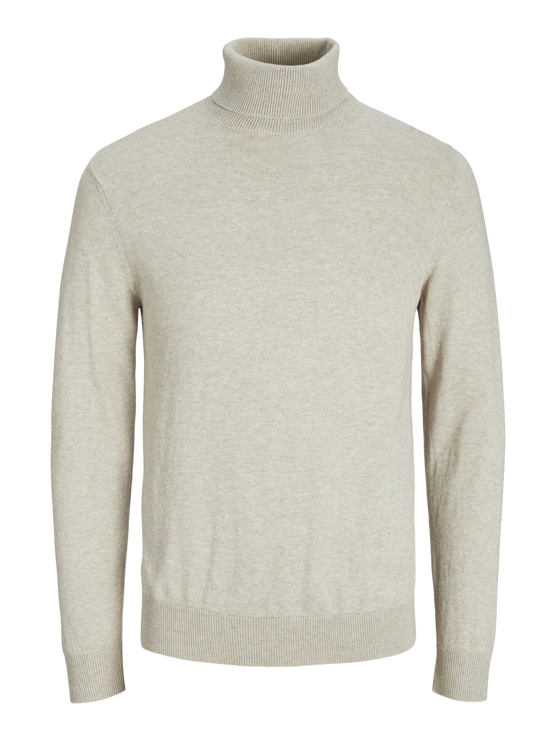 JACK & JONES Jjeemil Knit Roll Neck Noos Maglione, Oatmeal, XS Uomo