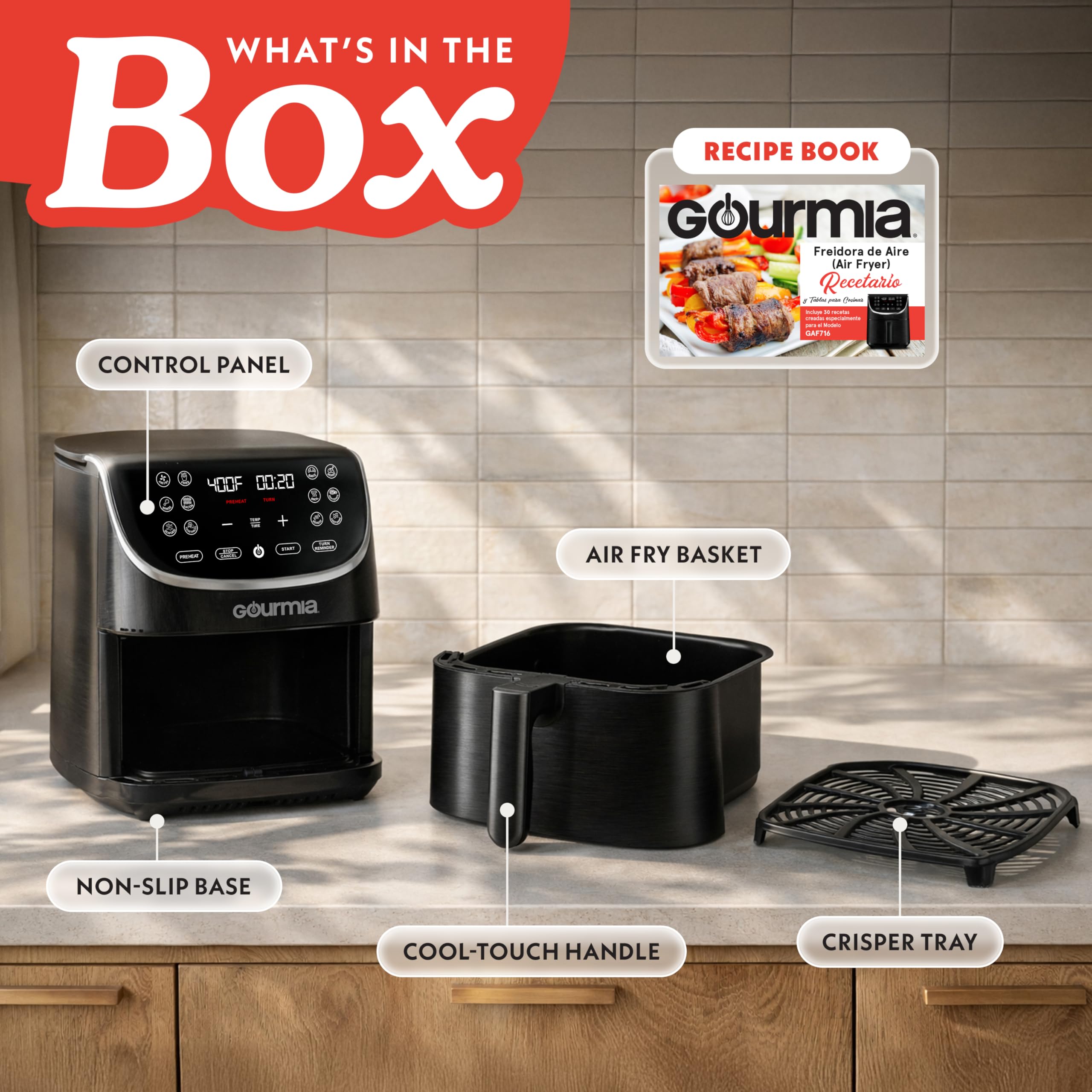 Amazon.com: Gourmia Air Fryer - 7 Qt Large Capacity with LED