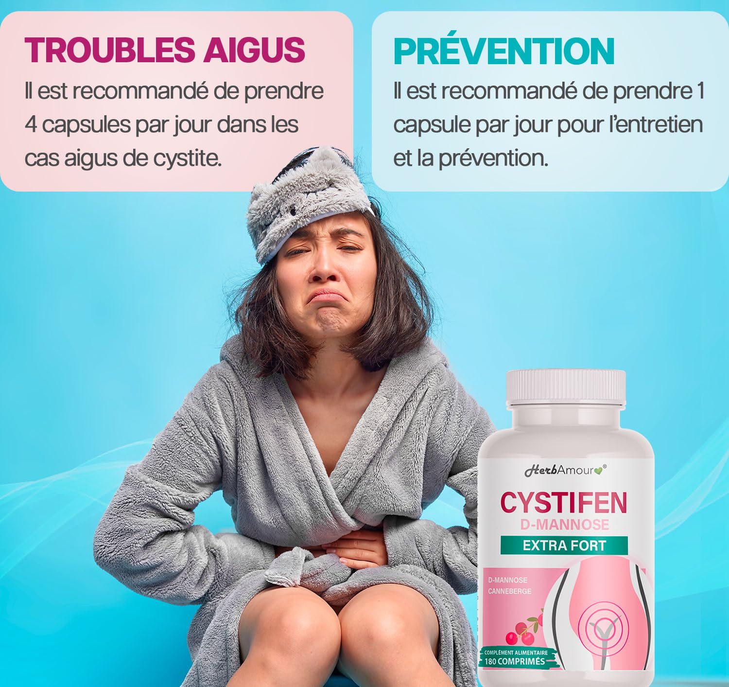D-MANNOSE (Stock pour 6 mois) 180 Comprimés Haute Dose et Absorption I D-Mannose De 500 mg. + Canneberge E.S. De 40 mg. | Sans Gluten, Lactose, Sucres et Soja