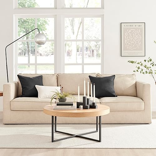 Miniatura 6 de Danya B. Juego de candelabros cónicos apilables de metal negro contemporáneo de 2 piezas