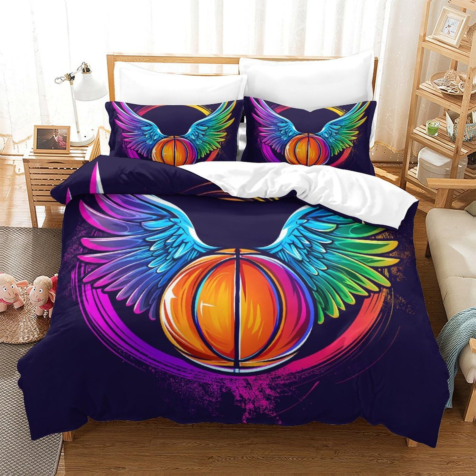 Parure de couette basket 3D le cadeau idéal de 260x220 cm pour changer la décoration de lit