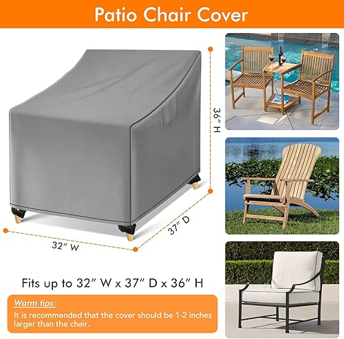 Miniatura 43 de WLEAFJ Fundas impermeables para sillas Adirondack para exteriores, fundas negras para muebles de patio, fundas de asiento profundo de patio, paquete