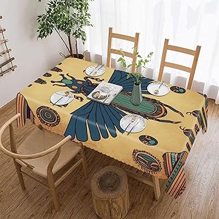 Rectangular Tablecloth | Egyptian Scarab Printed Table Cloths Polyester Fabric Table Covers for Party Picnic Dinner Decor 60"x86"