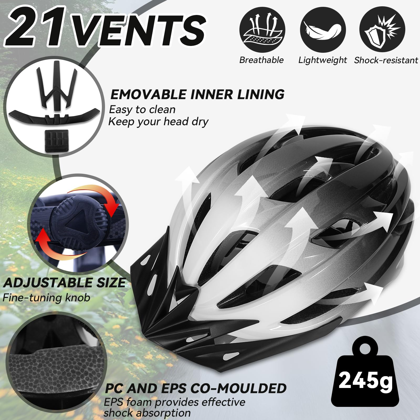 Casco da Bici per Bambini, Casco da Ciclista con Visiera, Regolabile per 3-16 Anni Leggero Traspirante Cascos per Skateboard Pattinaggio Monopattino Sport Estermi