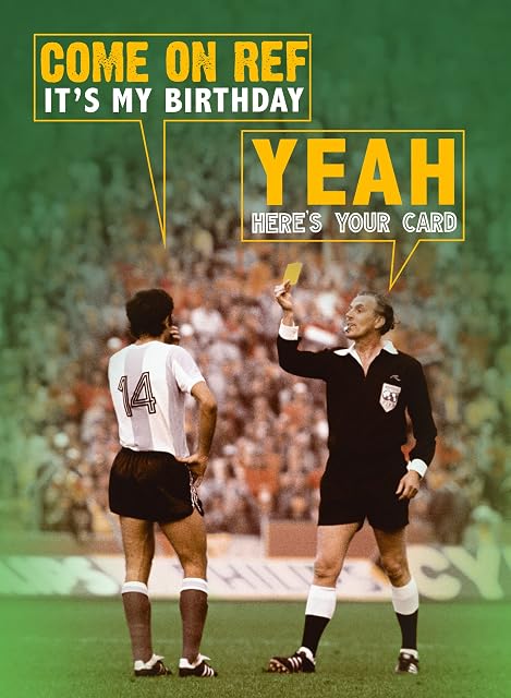 Football Yellow Card Humour Birthday Card Funny Quitting Hollywood Cards AR2099