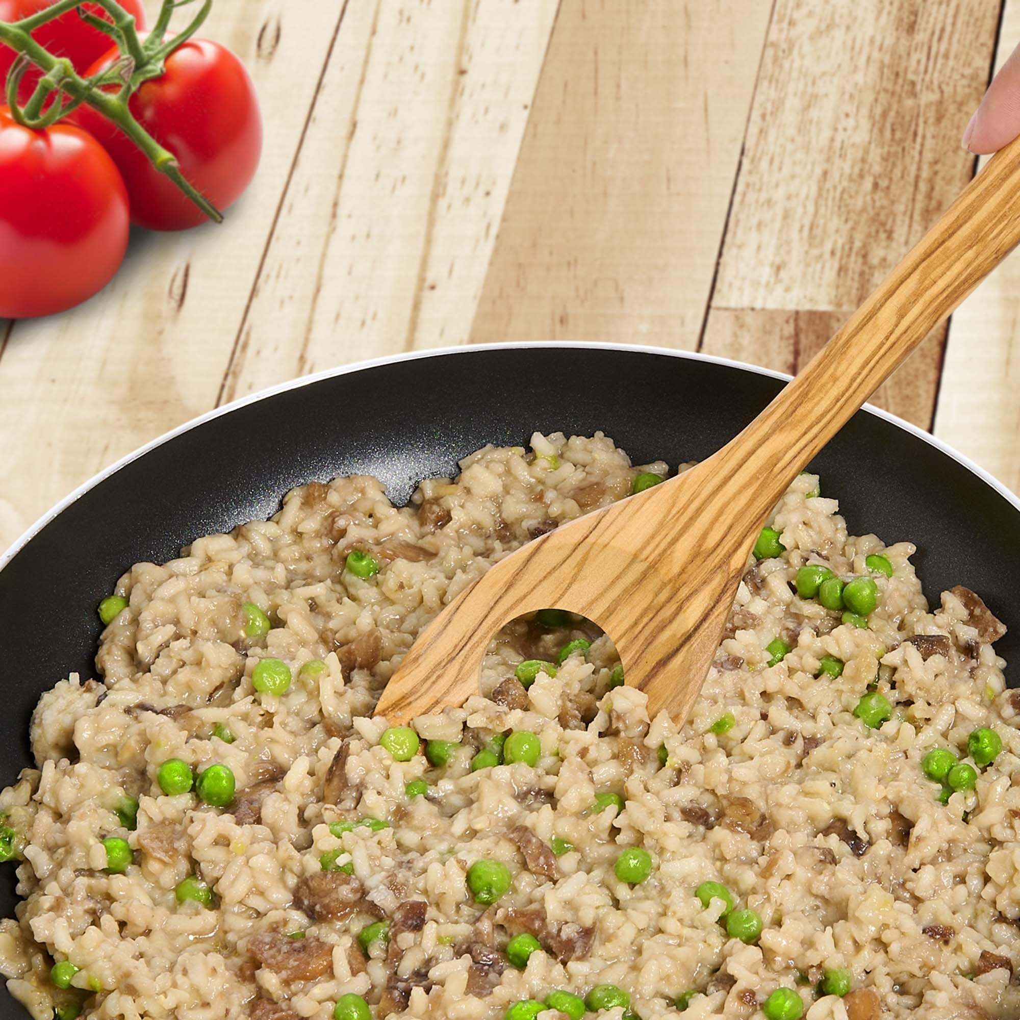 Fantes - Cuchara italiana de cocina para risotto de madera de olivo, 12 pulgadas, The Italian Market Original desde 1906