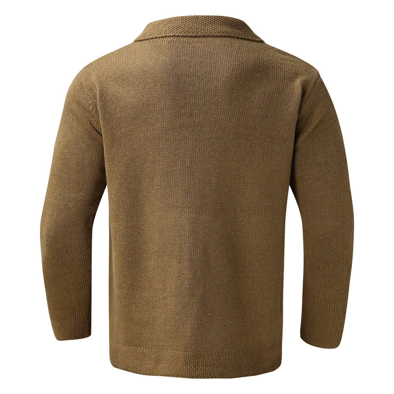 Hommes classique couleur unie col rabattu Cardigan pull simple boutonnage tricots pull manteau chemisier avec poche Veste De Sans Manches Homme