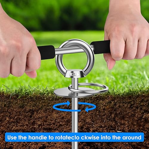 Miniatura 3 de Tinnmao Estaca de amarre para perro, estaca para perro para patio, pico de anclaje para perro para atar cable en el patio o campamento, ideal para