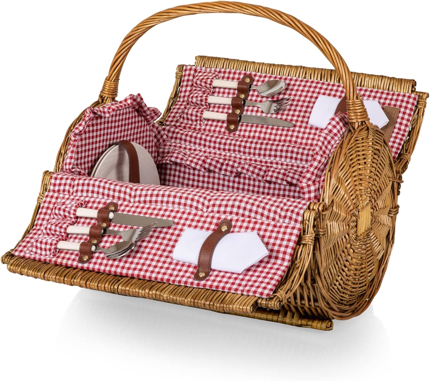 Picnic Time Barrel Wicker Picnic Basket for 2 Picnic Set Wine Picnic Basket