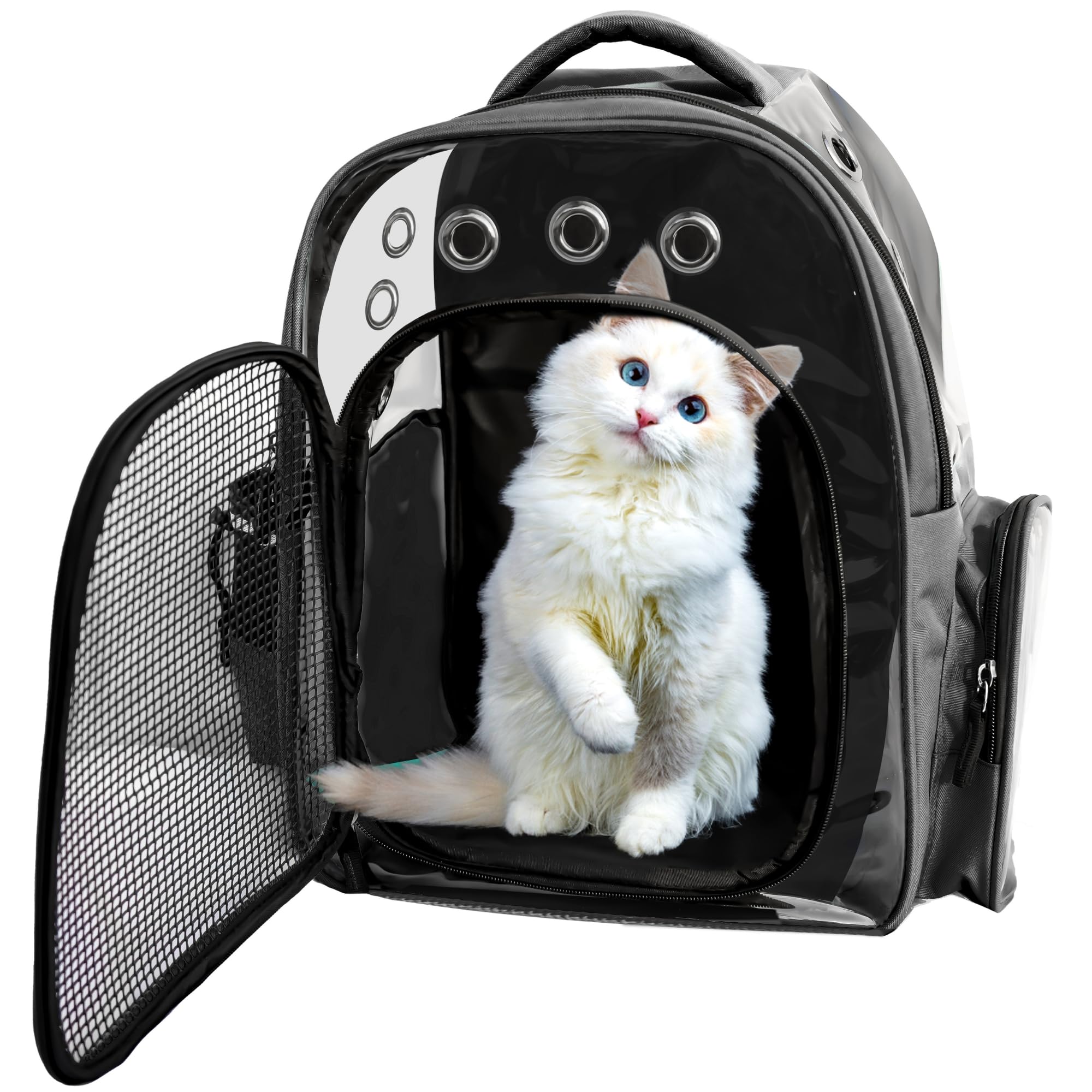 Buraq Pets Explorer Pet Carrier Backpack, Designed with Breathable Space, Ventilated,Ideal Cat House, Portable Cat Bag, Secure and Comfortable Cat Car...