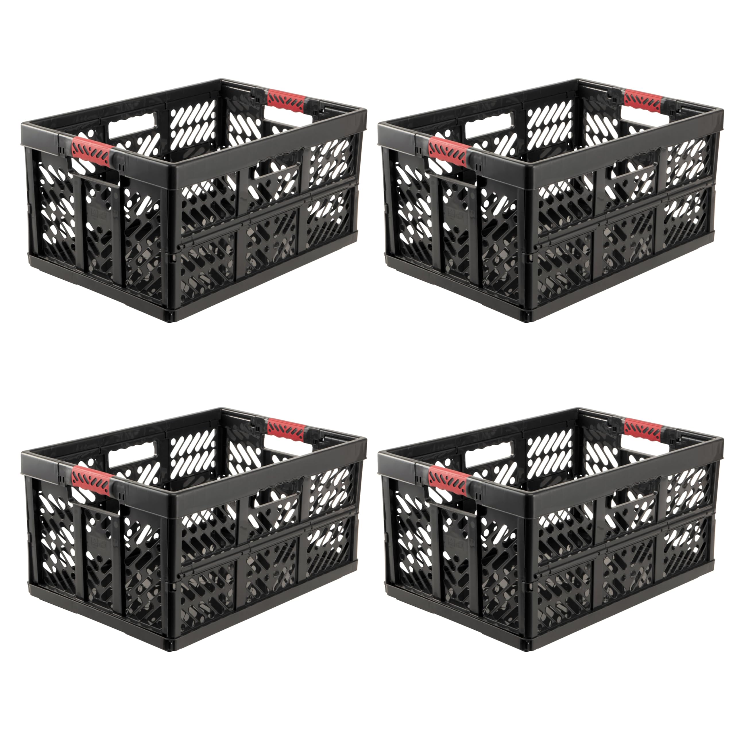 keeeper ben 4x Stabile Profi-Klappbox mit Soft-Touch Griffen, 45 l, Bis 50 kg Tragkraft, Robust und leicht, 54 x 37 x 28 cm, Graphit (Graphite)