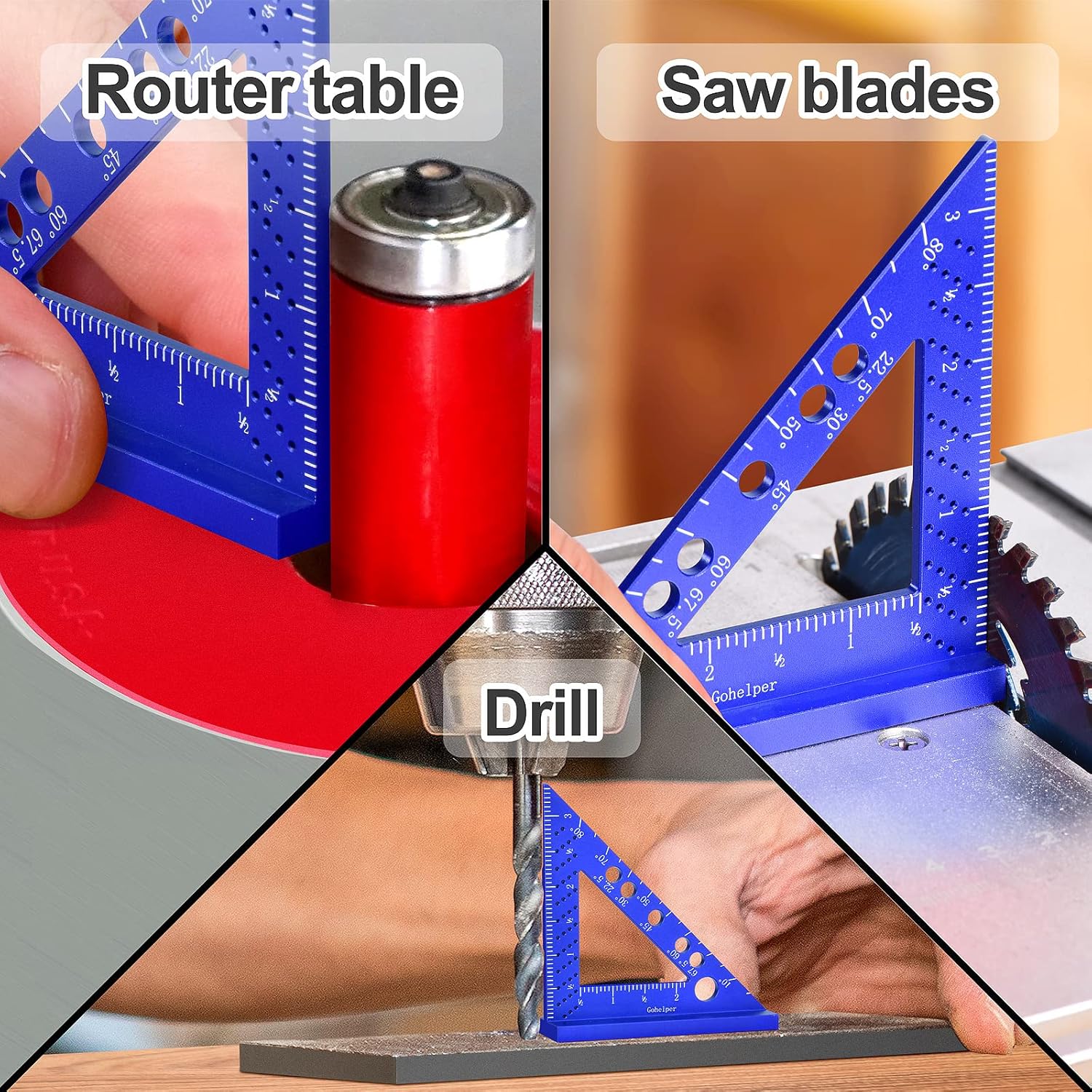 Small Precision Square Tool with 0.7mm Mechanical Pencil Fixed Miter Angle Pin 90 Degree Mini Carpenter Square Woodworking Machinist Measuring Square for Marking Gauge Furniture and Cabinet Making : Office Products