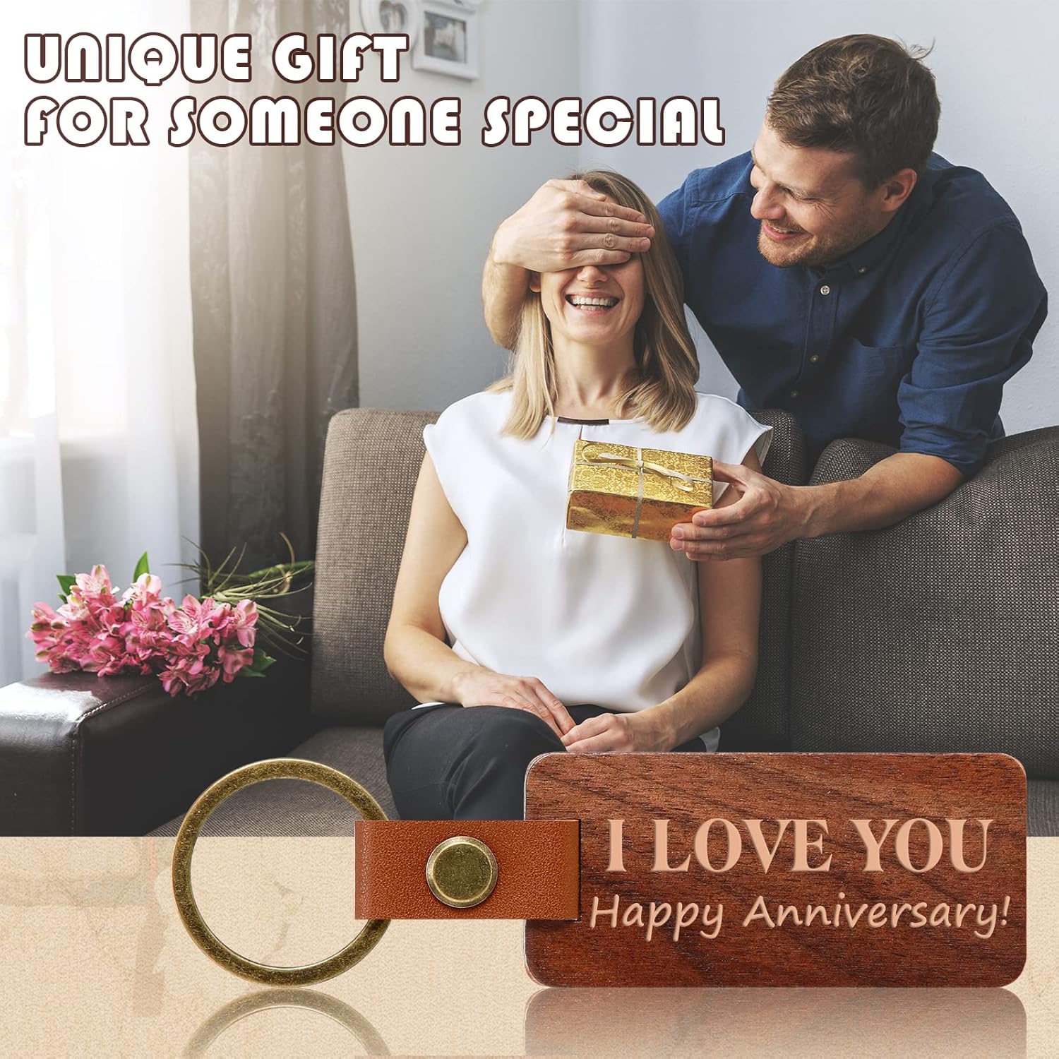 Sasylvia 50 Pcs Leather Keychain Blanks Wooden Keychain Blanks Unfinished Wood Tags with Leather Strap Keyring(White Maple, Walnut, Rosewood, Cherrywood, Bamboo) - Image 7