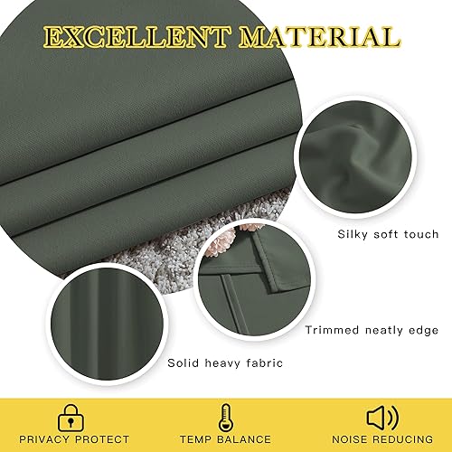 Miniatura 4 de NICETOWN Cortinas y cortinas opacas para dormitorio, tratamiento de ventana, aislamiento térmico, ojales sólidos, reducción de voz para