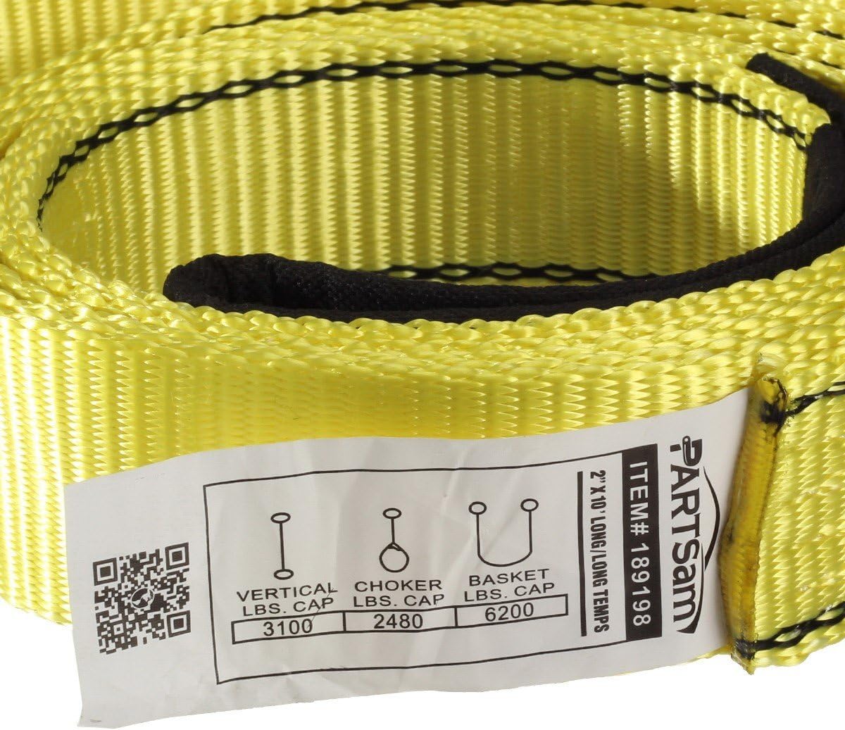 Partsam Premium 1Pcs Crane Towing Strap 10feet x 2inch Durable 3400Dtex - Heavy Duty Web Sling - Corrosion Resistance Polyester Industrial Flat Eye-Eye Ropes : Automotive