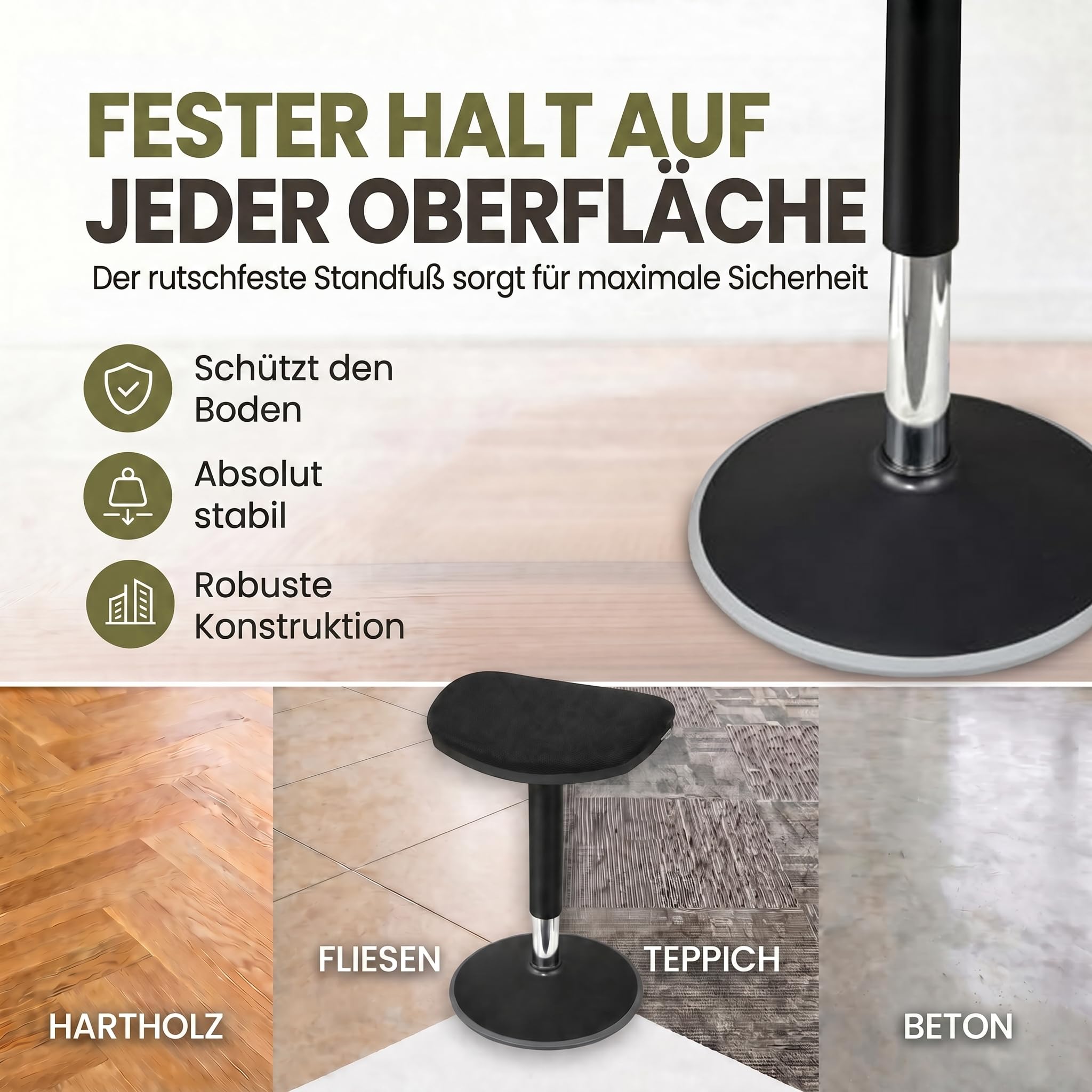 Tabouret Debout Ergonomique réglable en Hauteur 55-80 cm