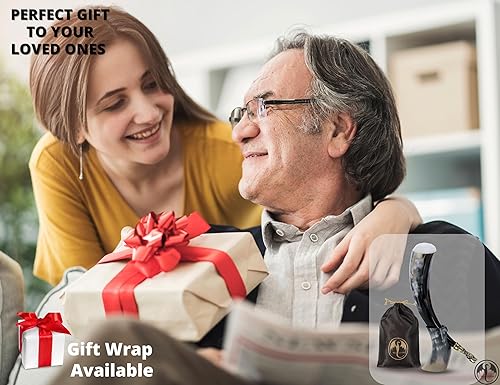 Miniatura 4 de Bocina vikinga XL con punta de lobo de latón, regalo vikingo para hombres y mujeres, único y hecho a mano, seguro para alimentos, acabado de brillo