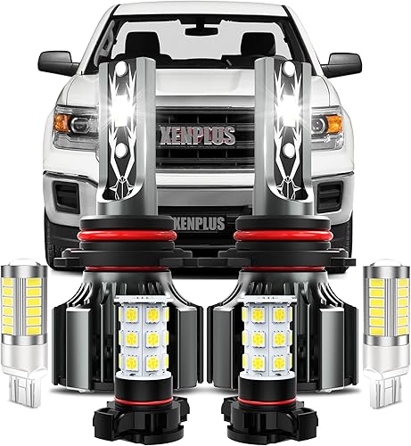 Compatible con GMC Sierra 2014-2015, haz alto y bajo y bombilla antiniebla PS24WFF + 7443 LED Plug and Play sin errores. 6 unidades disponible en Yaxa Peru